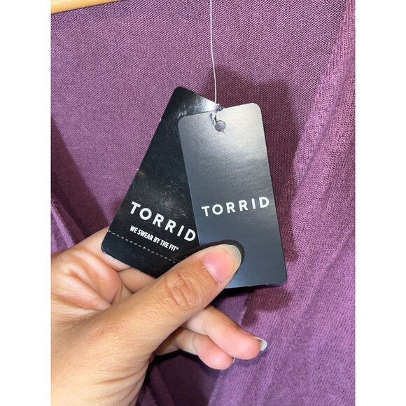 NWT Torrid Purple Hacci Wrap Midi Dress Soft Stretch Plus Size  1x - Picture 5 of 11